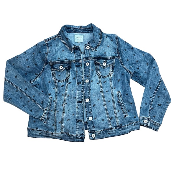 Torrid Medium-Wash Heart Arrows Denim Trucker Jacket SIZE 2 Sold Out Online - Picture 3 of 14